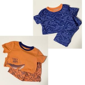 2/$8 / Carters Boys Size 5T Pajama Sets / PJs / Blue Orange / Whales